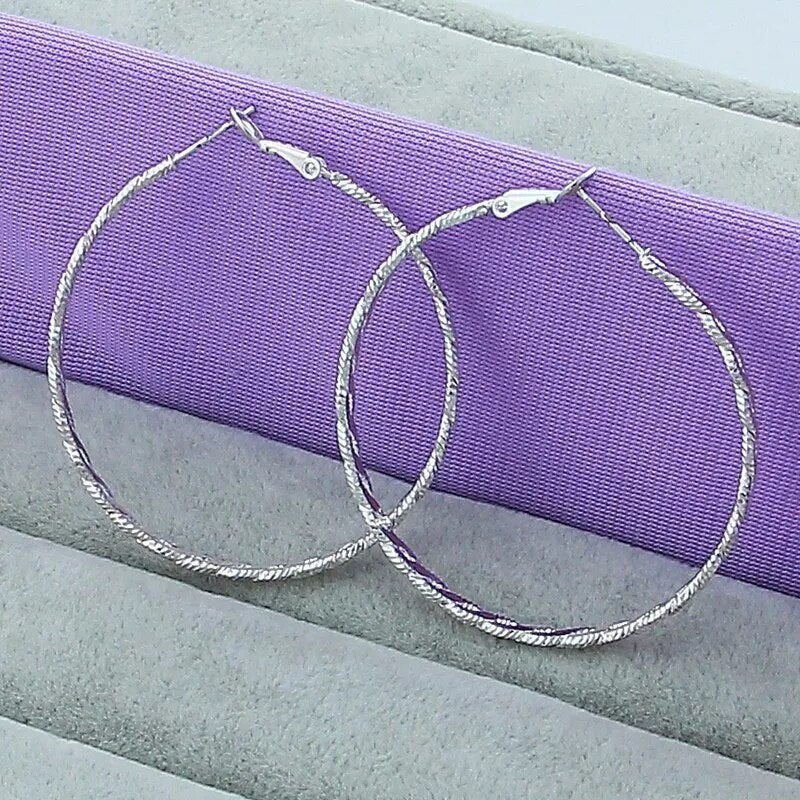 Sterling Silver Circle Round Hoop Earring