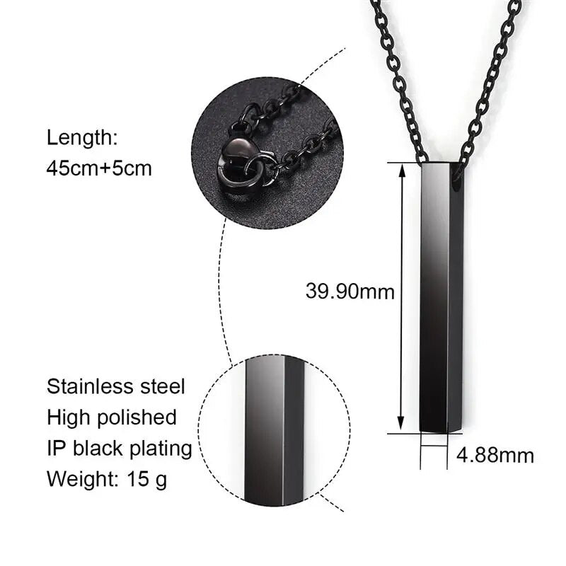 Stainless Steel Geometric Pendant Chain