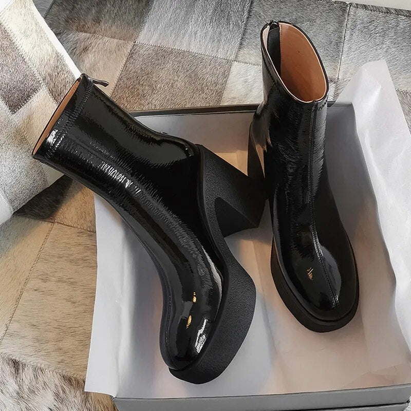 Cow Patent Leather Boots