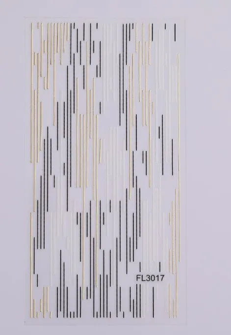 Papers Stripe 3D Nail Sticker