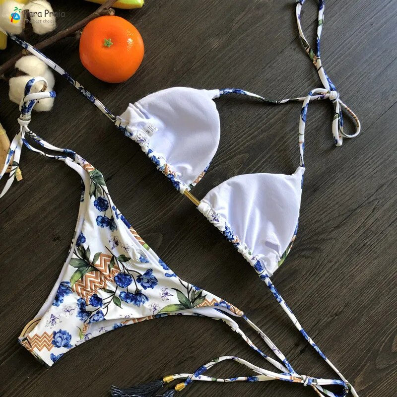 Mini Halter Bathing Brazilian Swimsuit Thong Bikini Set