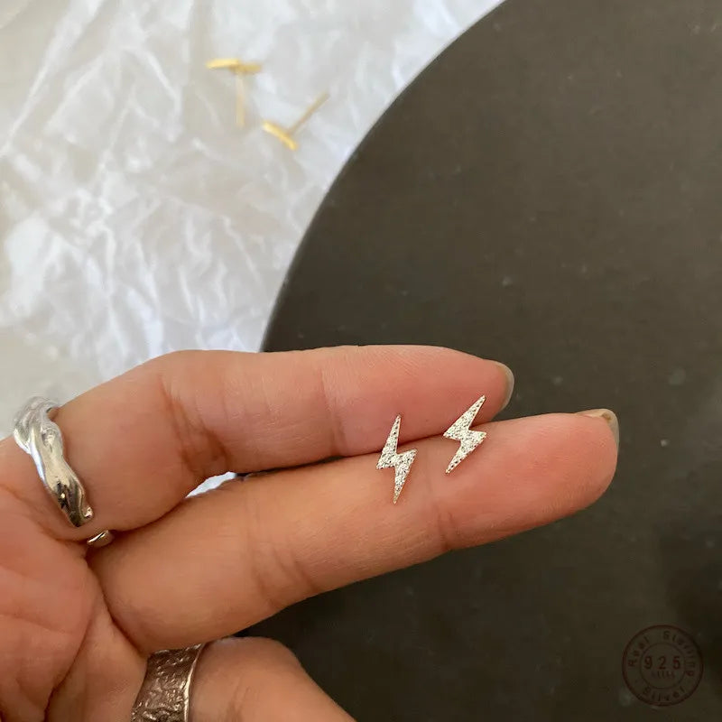 Aretes con relámpagos de cristal