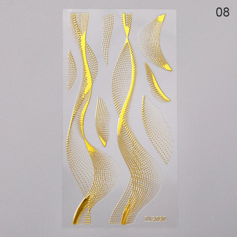 Papers Stripe 3D Nail Sticker