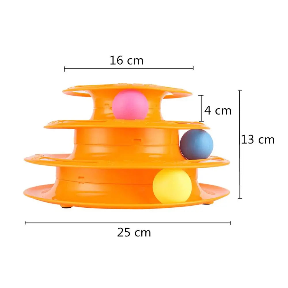 Three Levels Pet Cat Toy Tower Tracks