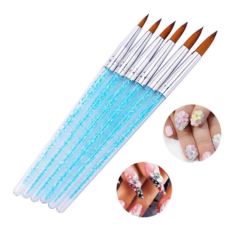 6 unids/set cepillo de uñas de pelo de nailon