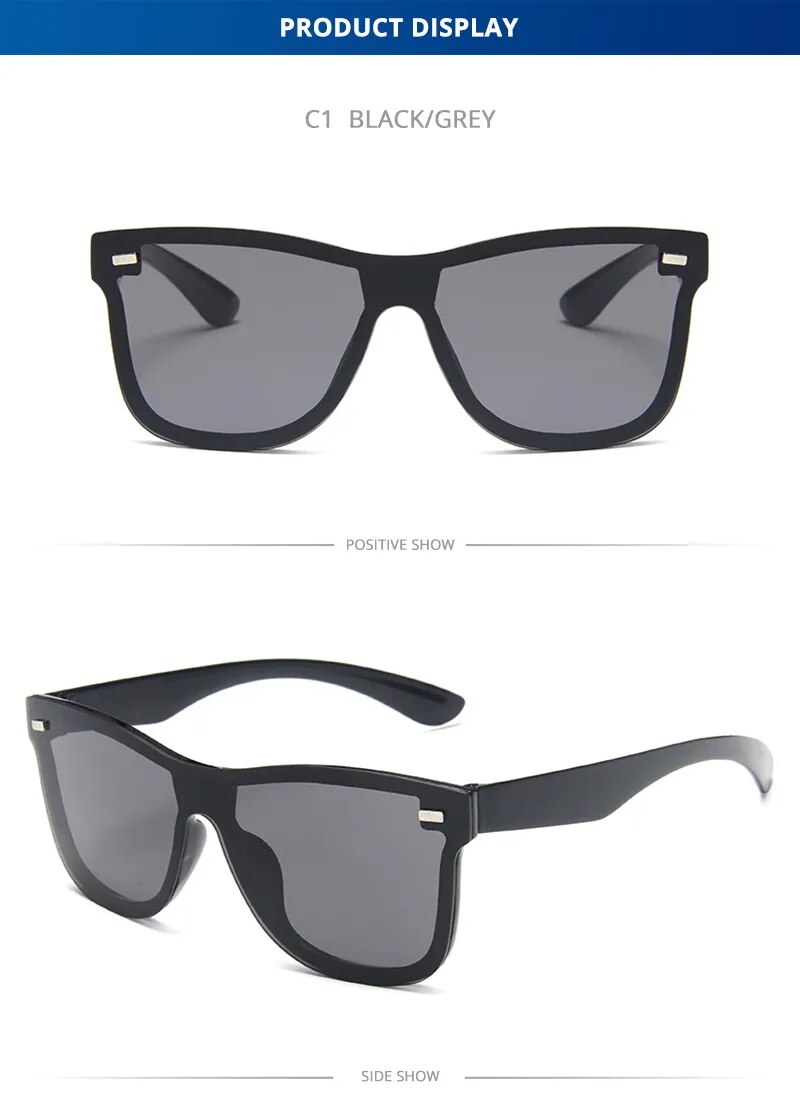 Vintage Square One-piece Lens Sun Glasses