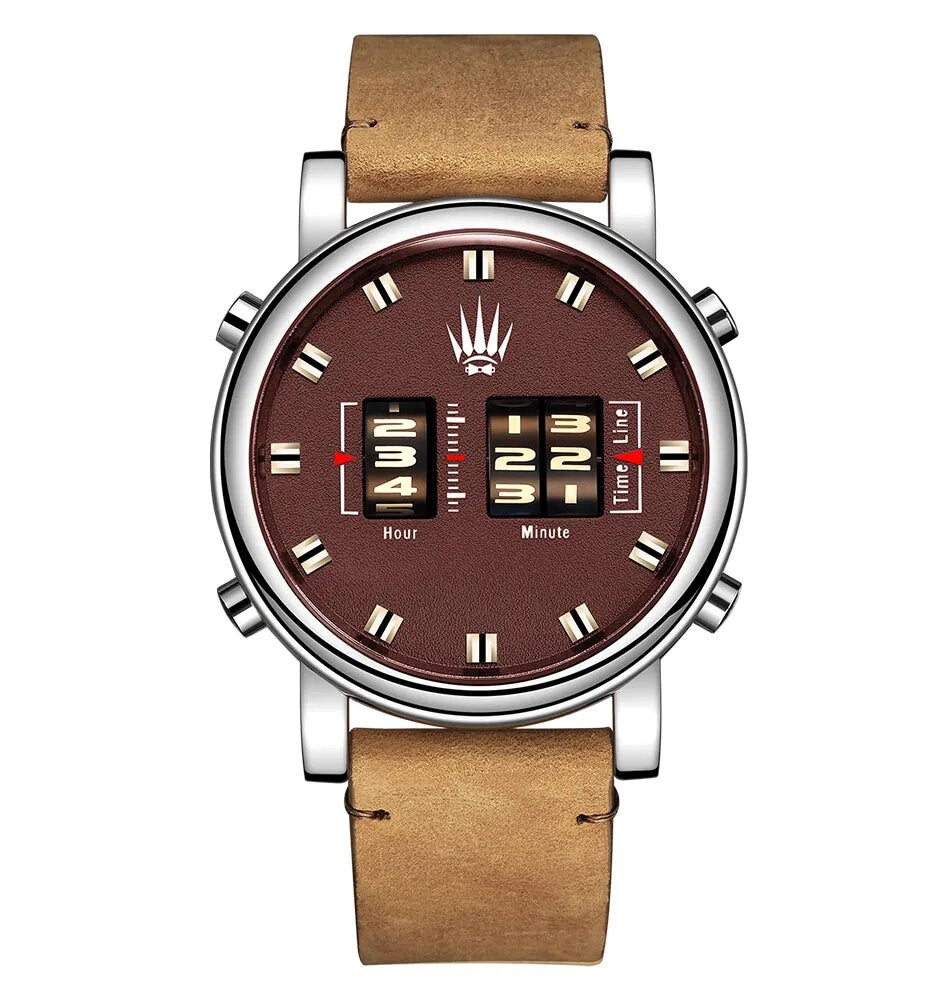 Digital Roller Numbers Quartz Watch