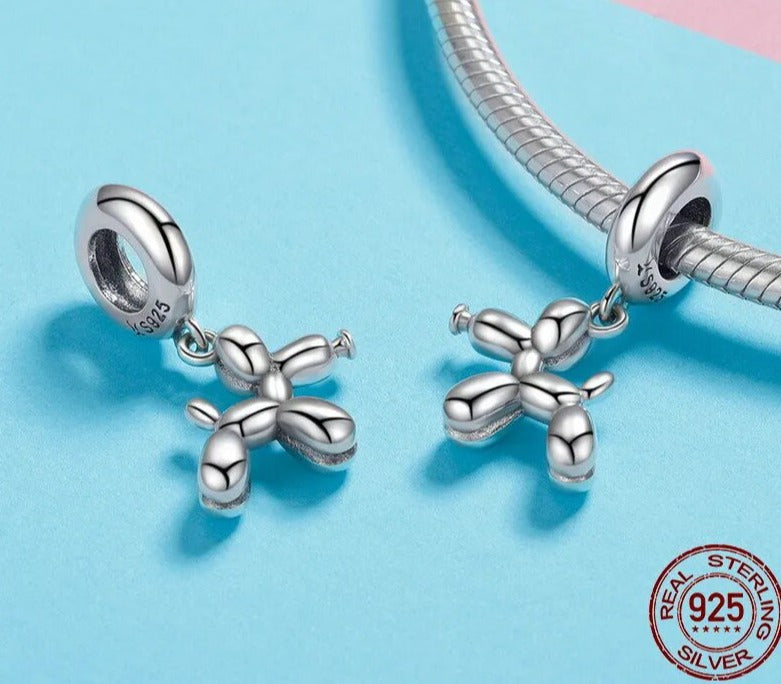 Sterling Silver Balloon Dog Pendant Animal Charms