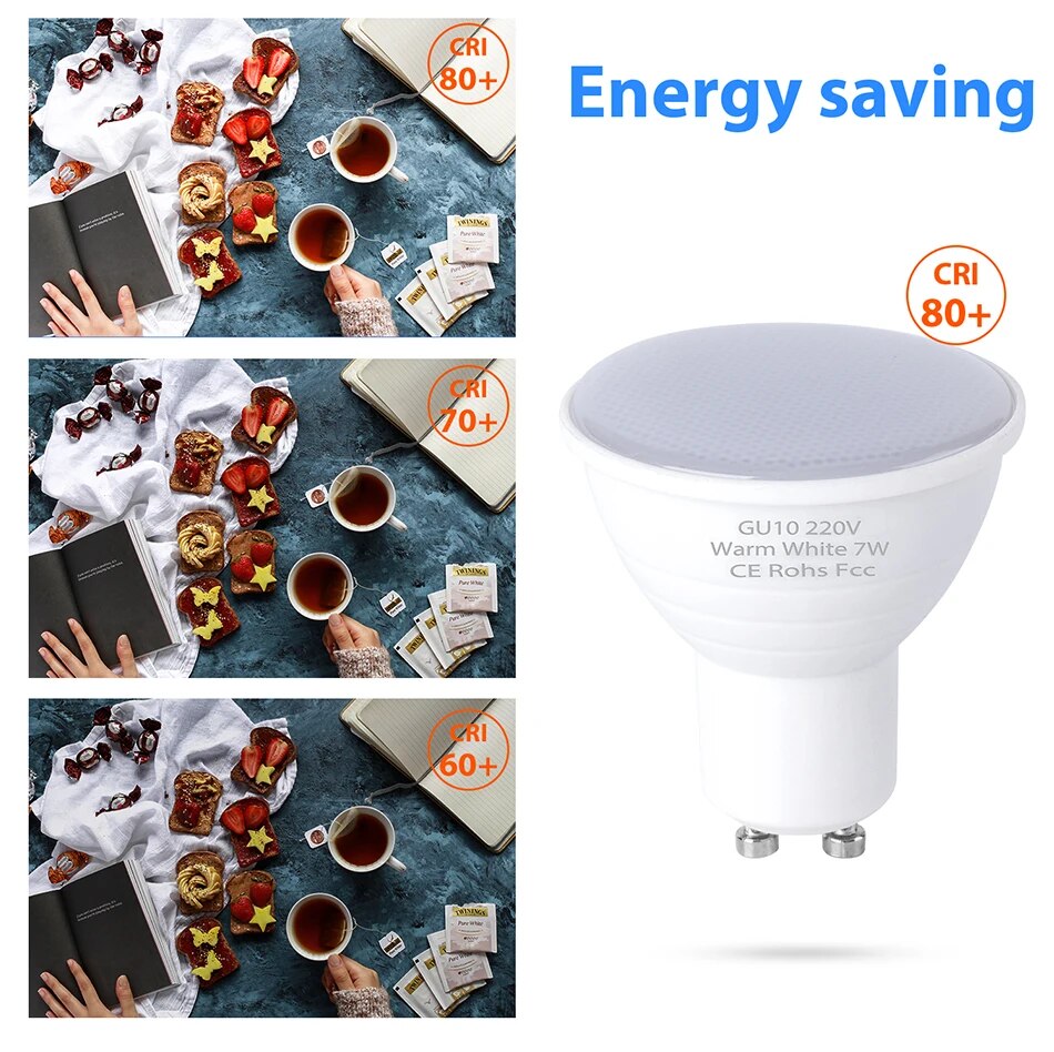 E27 LED-Spotlicht, GU10-LED-Glühbirne, 5 W, E14-LED-Lampe, 220 V, Strahler