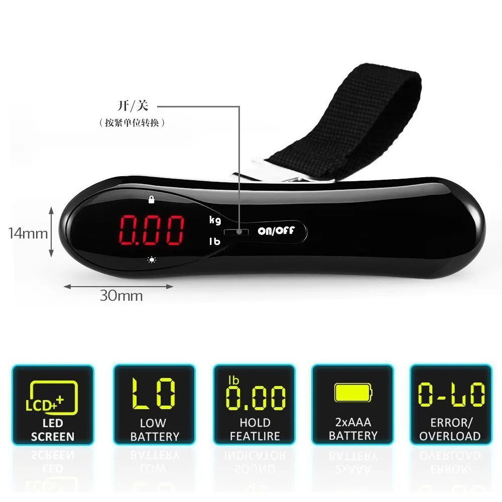Portable 50kg/110lb Electronic luggage suitcase