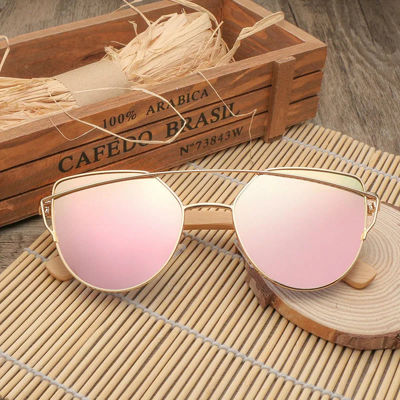 Polarisierte Sonnenbrille aus Bambusholz