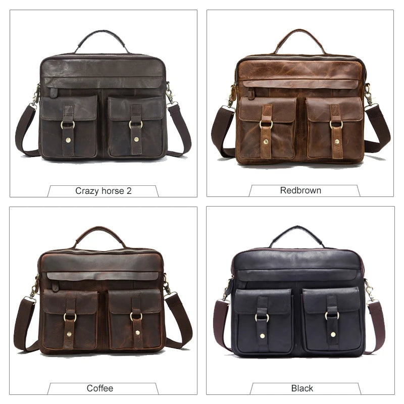 Leder-Aktentasche, Büro-Laptop-Handtasche