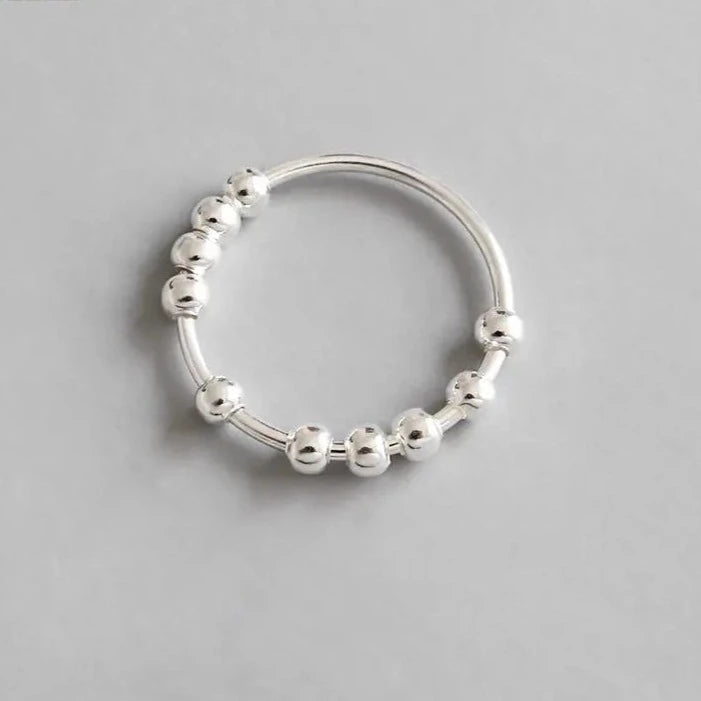 925 Sterling Silver Beaded Open Rings
