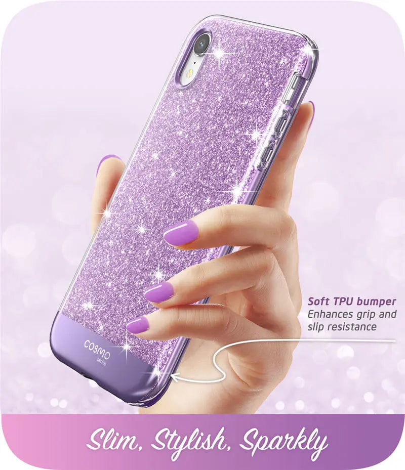 Estuche protector de mármol con brillo de cuerpo completo de 6.1"