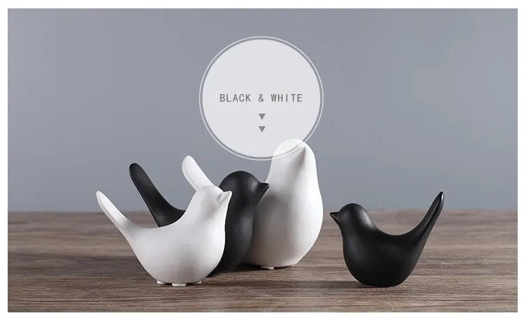 2 Pcs of Set Ceramic Bird Figurine Decor