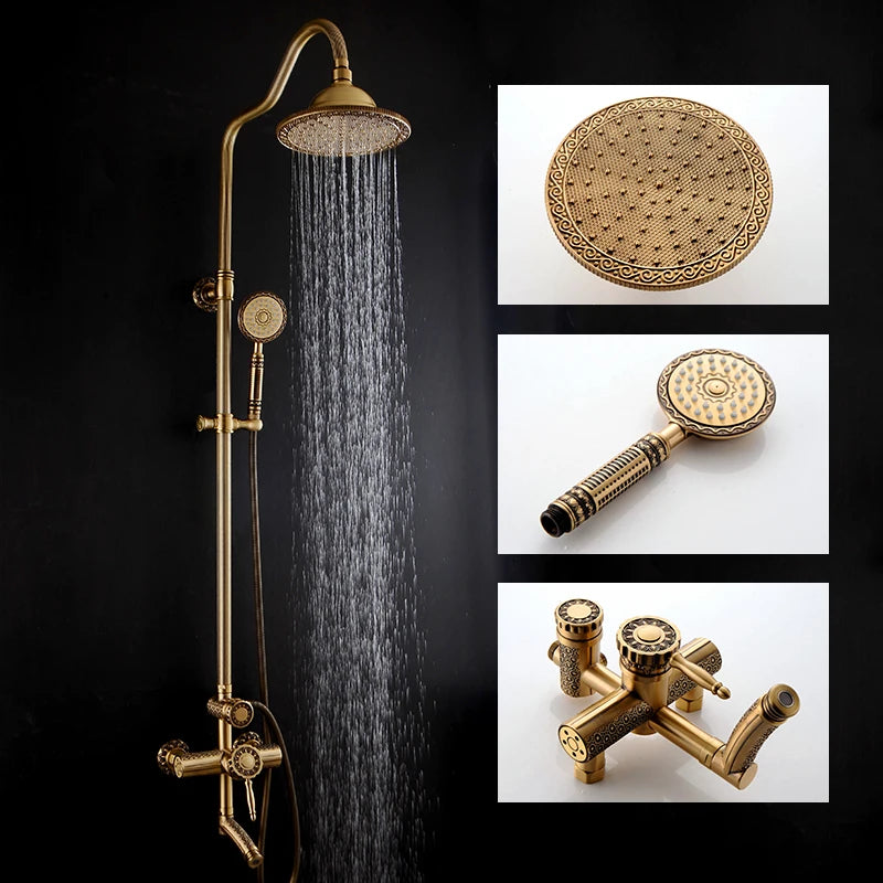 Armaturen, antikes Badezimmer-Duschset