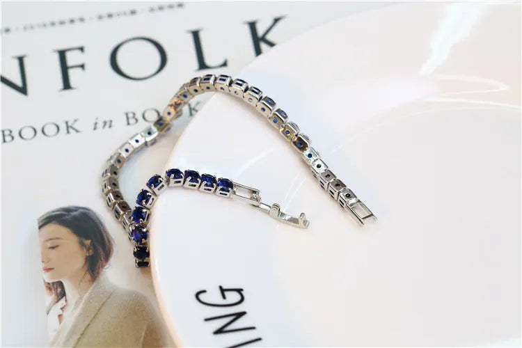 Pulseras de tenis con circonita cúbica de 4 mm