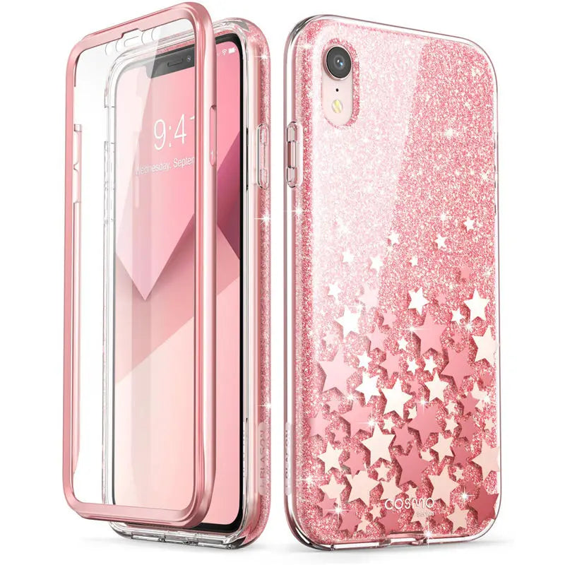 Estuche protector de mármol con brillo de cuerpo completo de 6.1"