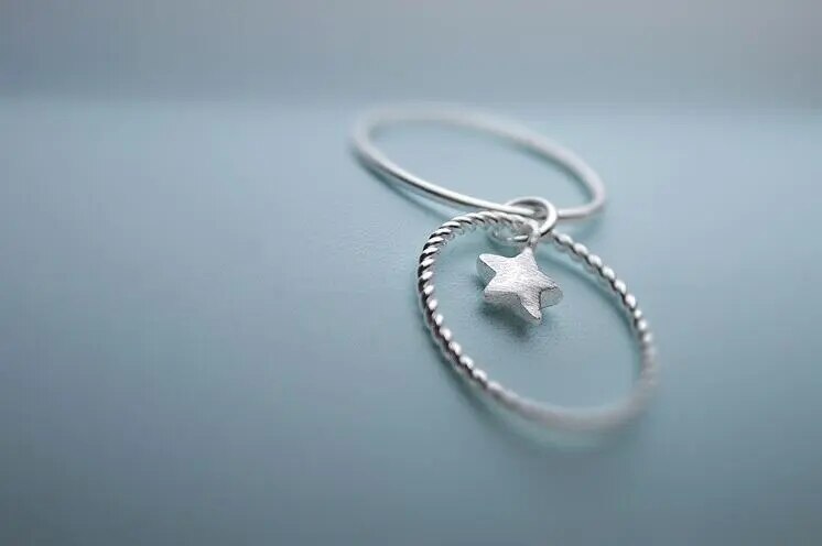Silver PlatedDouble Star Open Rings