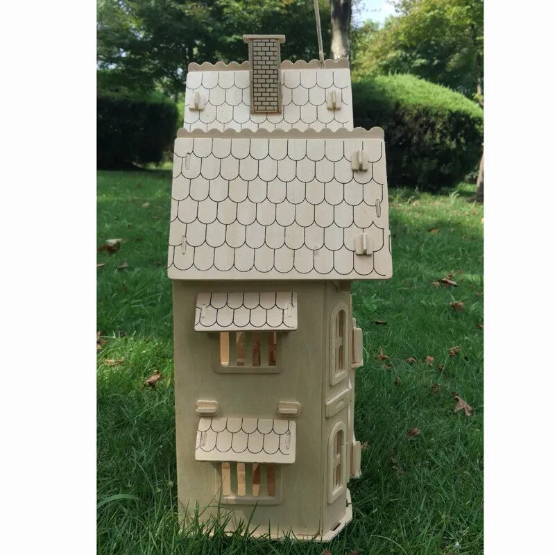 3D-Puzzle-Puppenhaus aus Holz