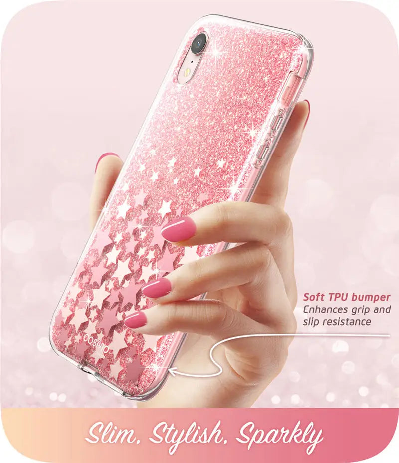 Estuche protector de mármol con brillo de cuerpo completo de 6.1"
