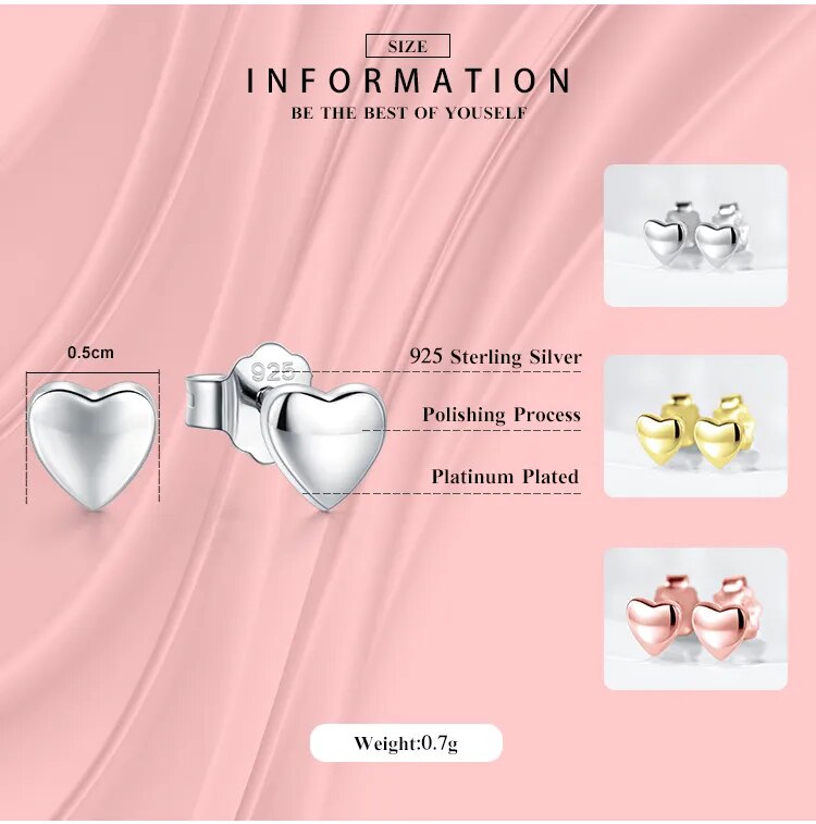 Cute Small Hearts Stud Earrings
