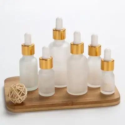 Frascos cuentagotas de vidrio escarchado
