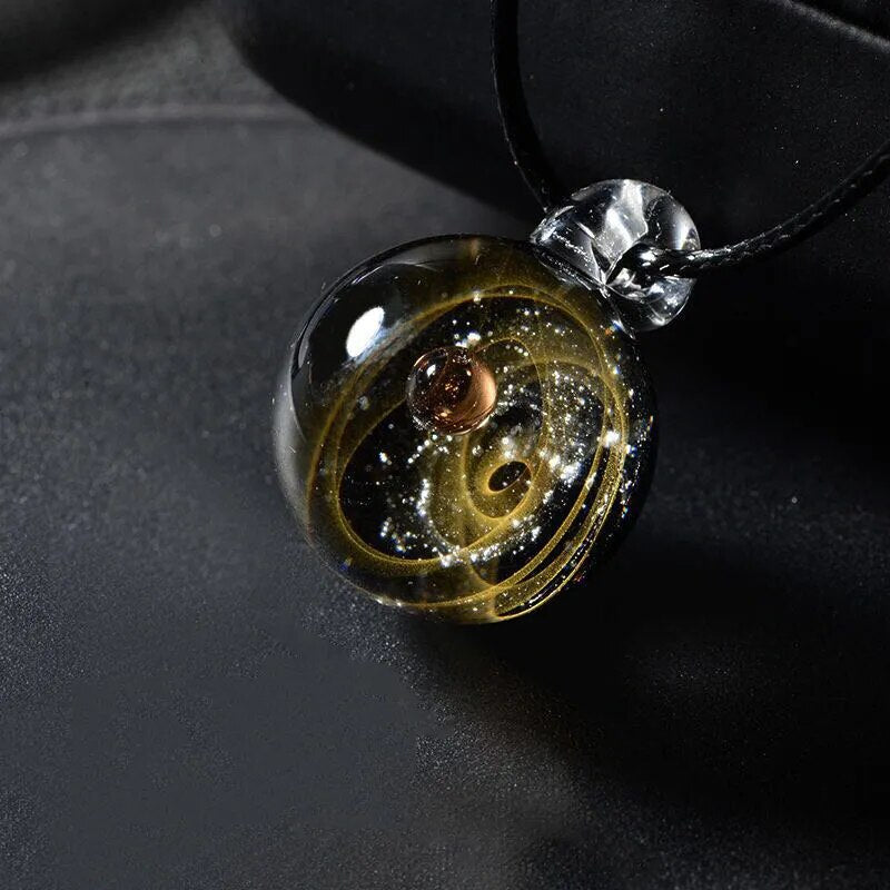 Universe Glass Planets Pendant Necklace