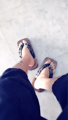 Zuecos de fondo grueso Zapatillas de madera