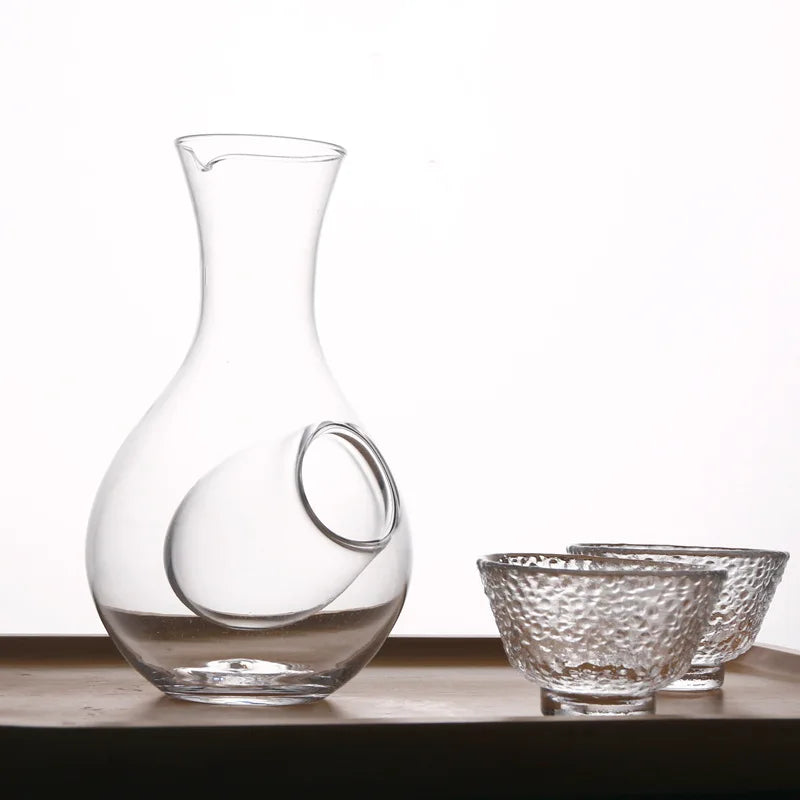 Botella de vino de cristal de estilo japonés