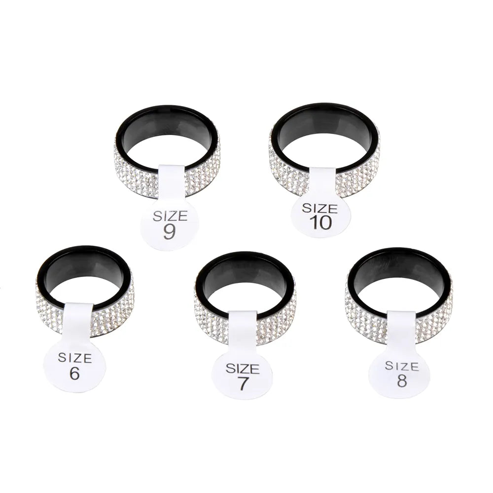 Punk Rock Stainless Steel Crystal Ring