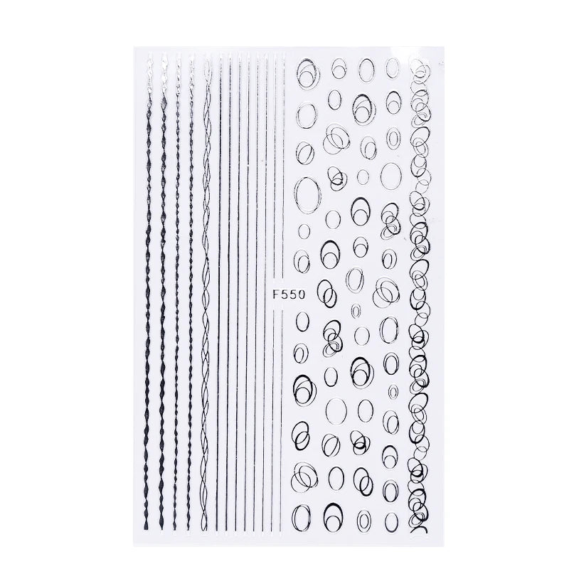 Papers Stripe 3D Nail Sticker