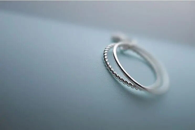 Silver PlatedDouble Star Open Rings