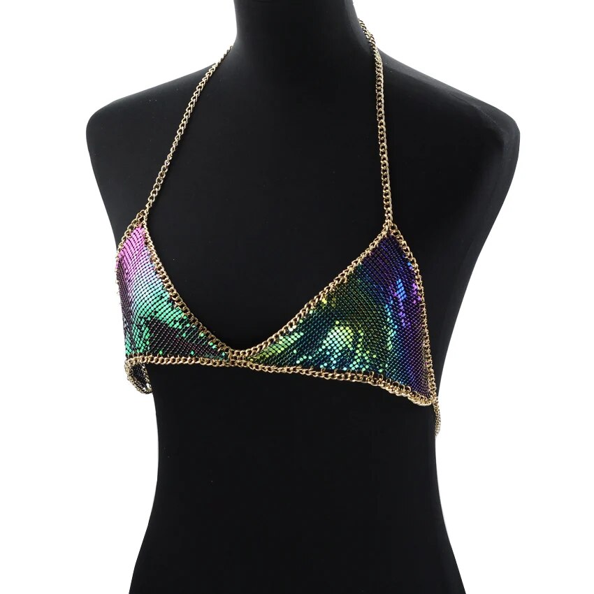 Harness Body Jewelry Sequin Body Chain Bra Bikini