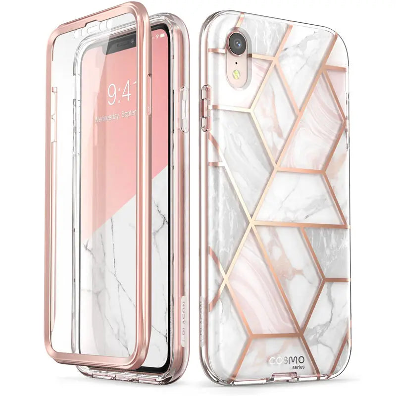 Estuche protector de mármol con brillo de cuerpo completo de 6.1"