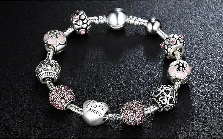 Wedding Silver Plated Charm Bracelet