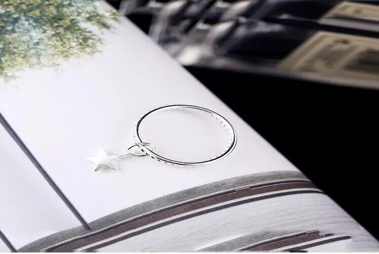 Silver PlatedDouble Star Open Rings