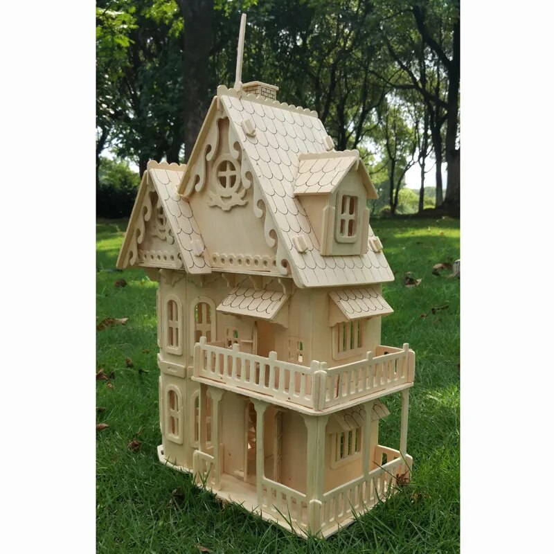3D-Puzzle-Puppenhaus aus Holz