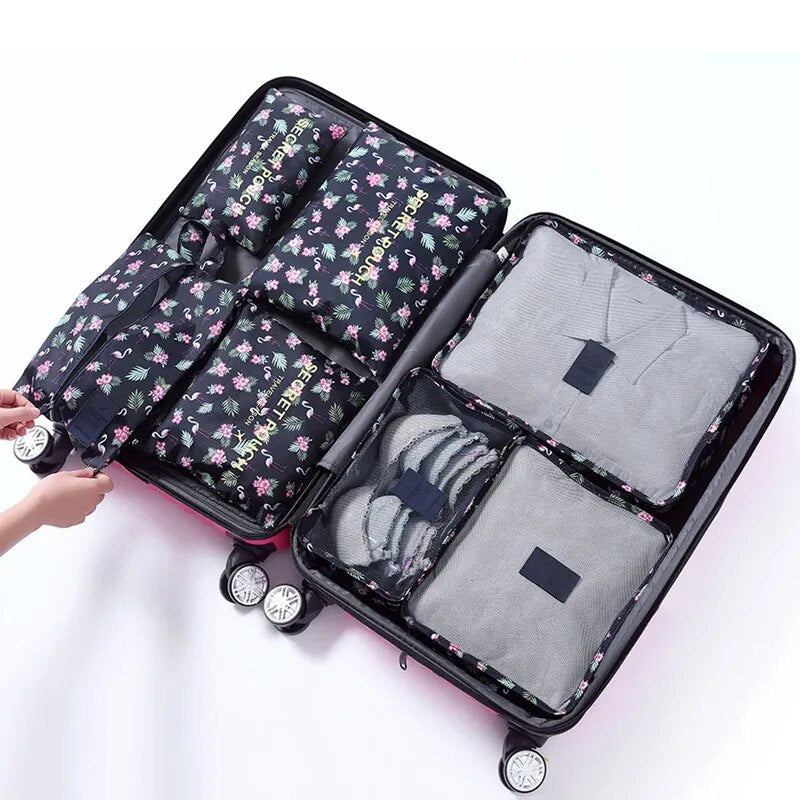 7Pcs/set Trip Luggage Clothes Finishing Kit