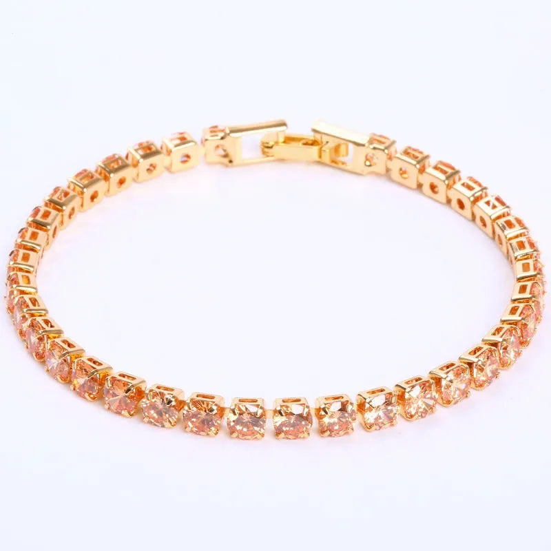 Pulseras de tenis con circonita cúbica de 4 mm