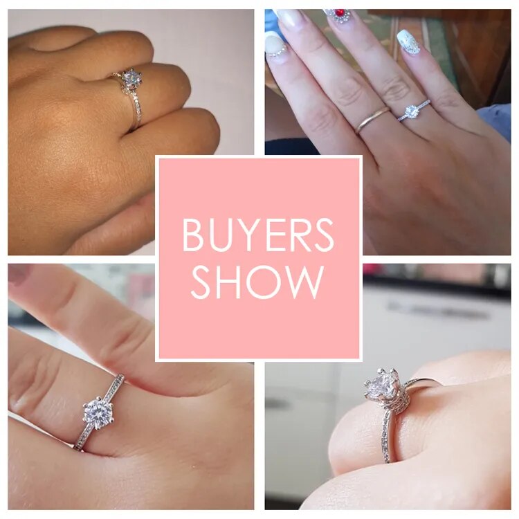 Sterling Silver 5A Zircon Wedding Rings