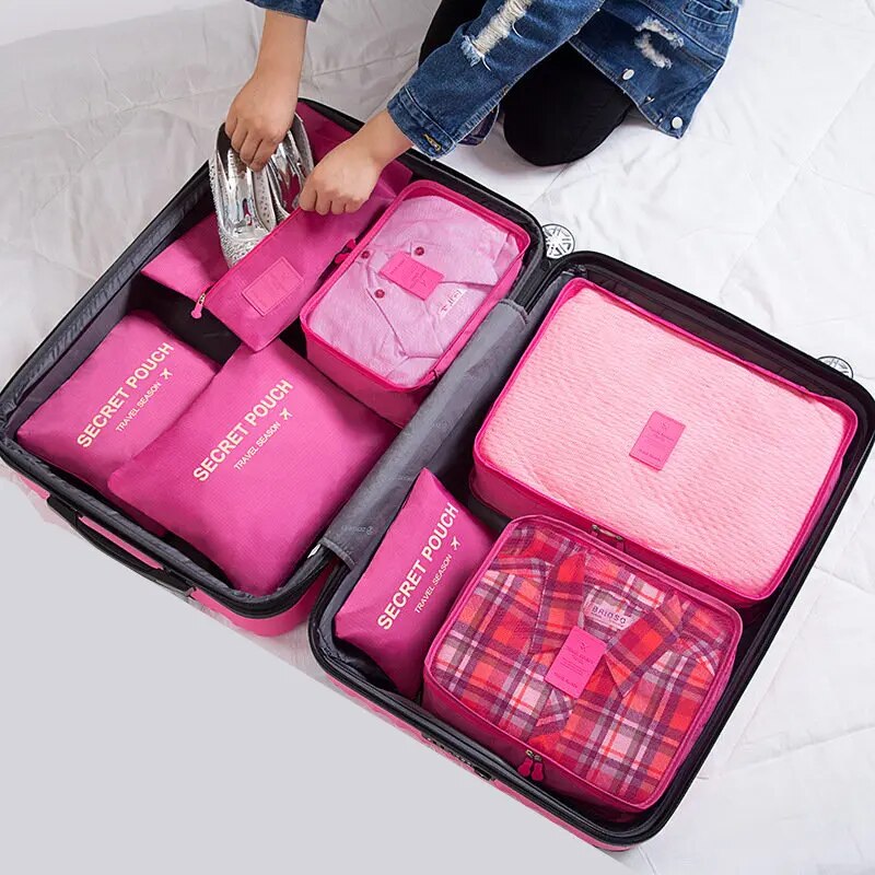 7Pcs/set Trip Luggage Clothes Finishing Kit