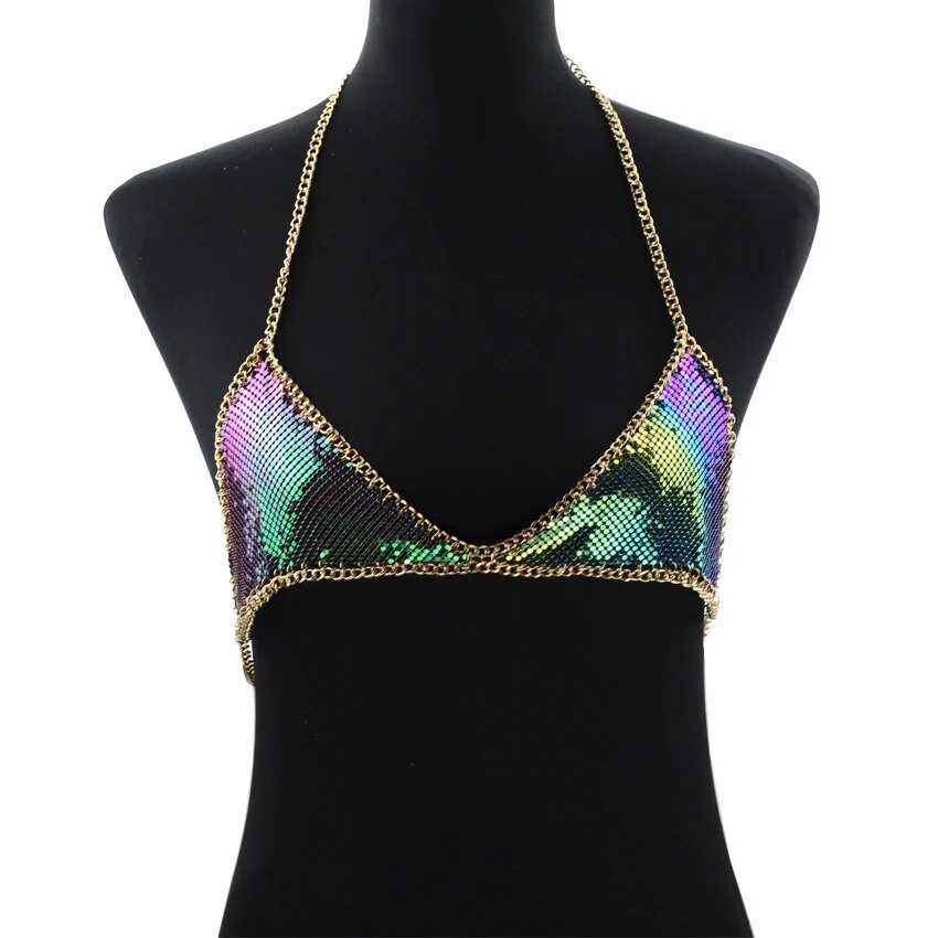 Harness Body Jewelry Sequin Body Chain Bra Bikini