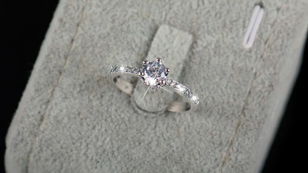 Sterling Silver 5A Zircon Wedding Rings