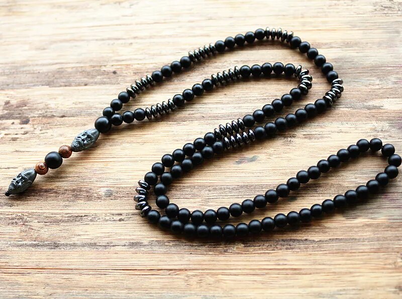 Hematite Carving Bead Necklace