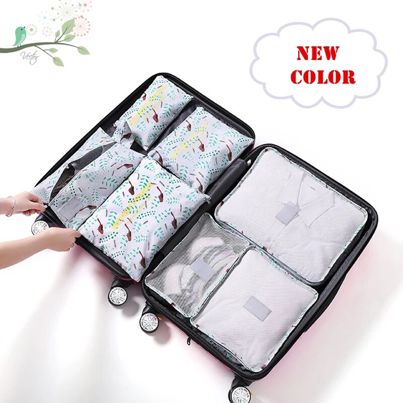 7Pcs/set Trip Luggage Clothes Finishing Kit