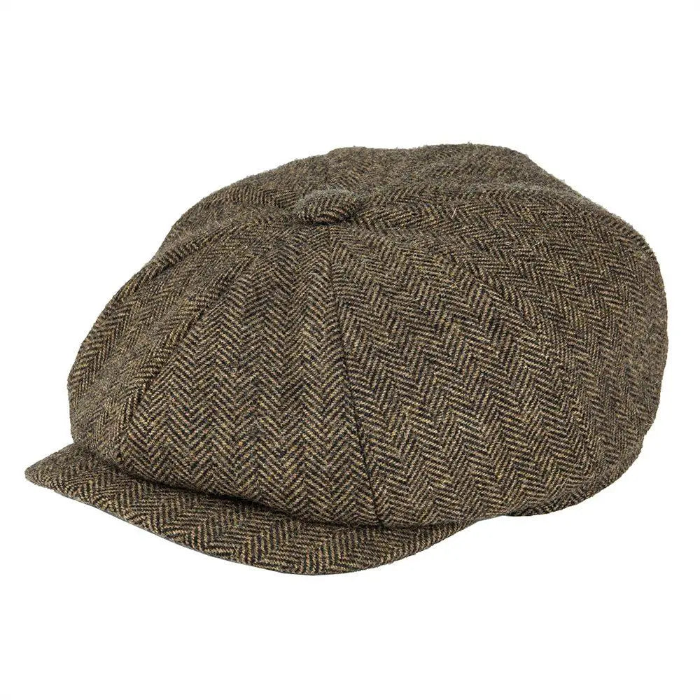 Gorra plana Driver de tweed de lana