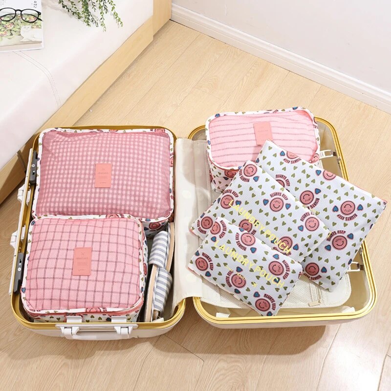 6pcs/Set Travel Organizer Laundry Bag Storage Case