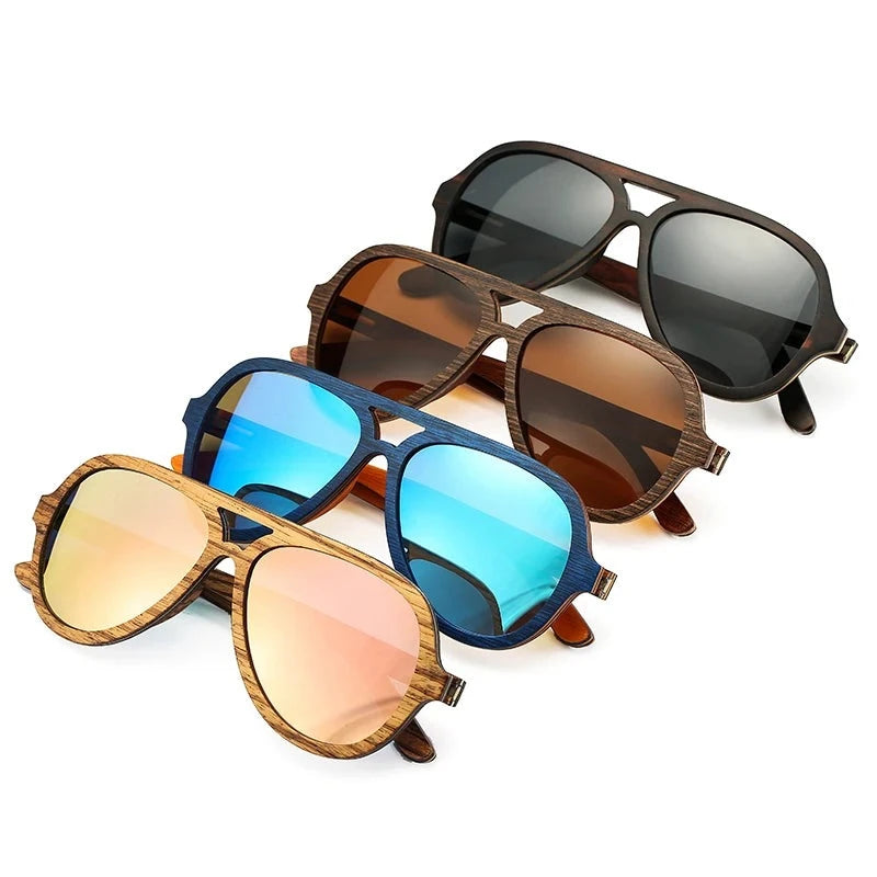 Wooden Frame Square Style Glasses