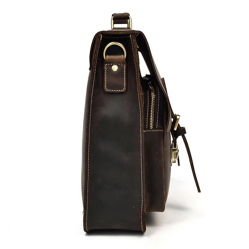 Bolso de hombro vintage 100% cuero genuino